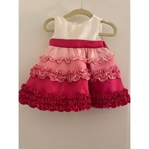 Rare Editions Girls Dress Size 4-6‎ months Pink and White